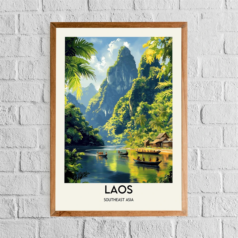 

Travel Landscape Wall Art Laos Print Laos Poster Print Laos Home Wall Decor Asia Poster Print Wall Art Canvas Painting
