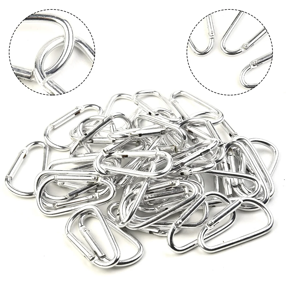 Small Outdoor Portable Buckles Multi purpose 50/100 pcs Silver/Black Carabiner Spring Belt Clip New High quality