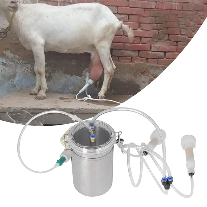 

A74E-Manual Milking Machine 2000Ml Effort Saving Cow Milking Machine Cow Hand Vacuum Pump Portable Milking For Milk Plant