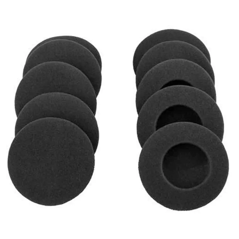 100Pcs Foam Replacement Ear Pads, 60mm Black Ear Cushions Headphone Sponge Covers, Headset Earphone Earpads Earmuffs Ear Caps