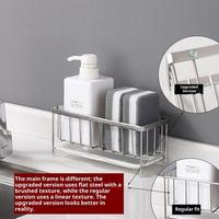 Stainless Steel Table Top Drain Rack, Household Adjustable Sink Storage Rack, Suitable For Kitchen, Bathroom, Sponge Storage