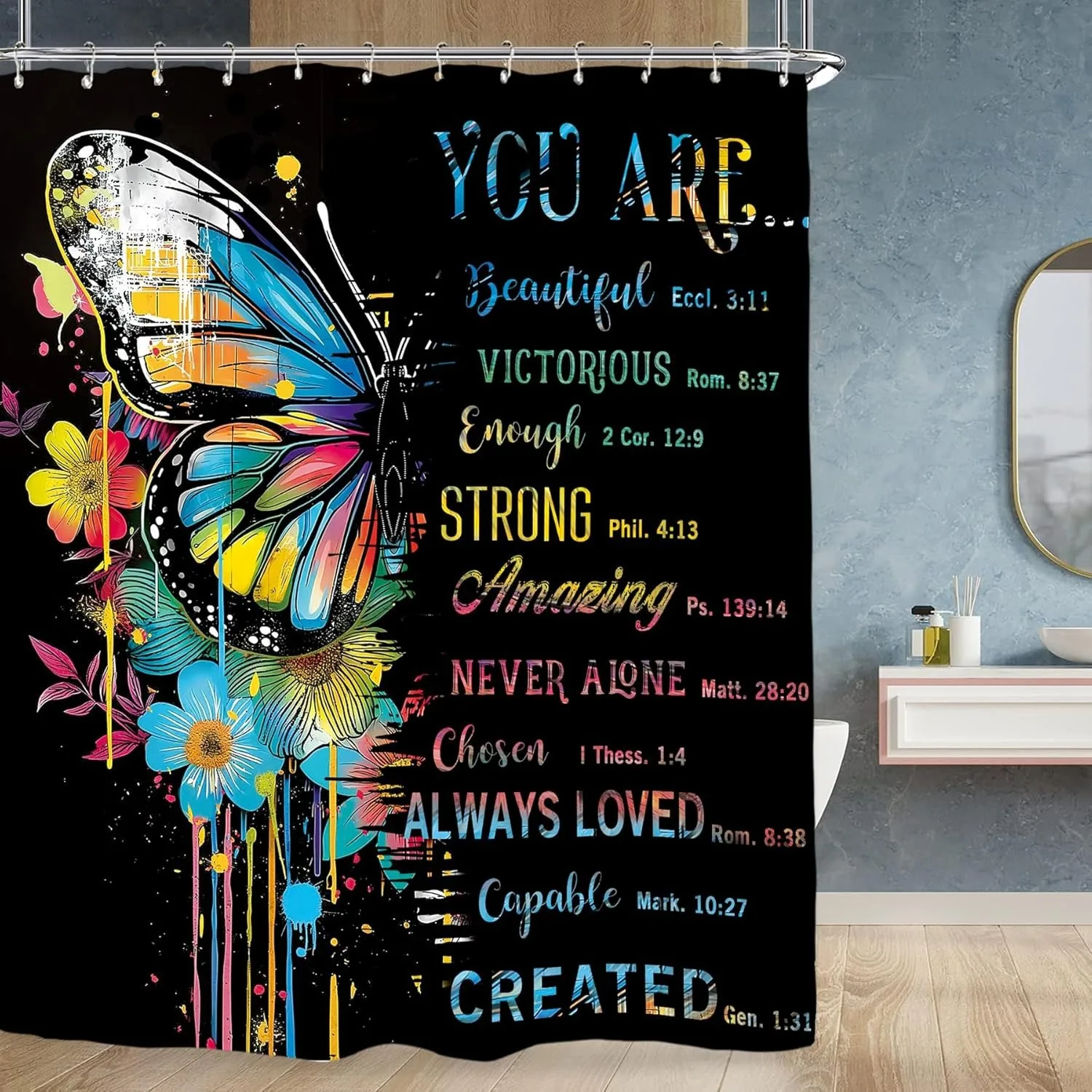 

Красочная бабочка вдохновляющая цитата занавеска для душа моющаяся грязеотталкивающая насадка для душа водонепроницаемая полиэстеровая занавеска для ванны