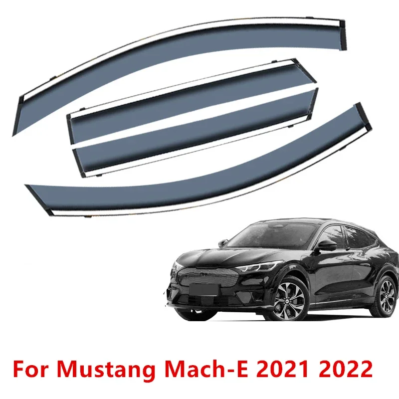 Window Visor for Mustang Mach-E 2021 2022 Auto Accessories Visors Rain Guard Door Visor Vent Shades Ventvisor DOOR VISOR Awnings