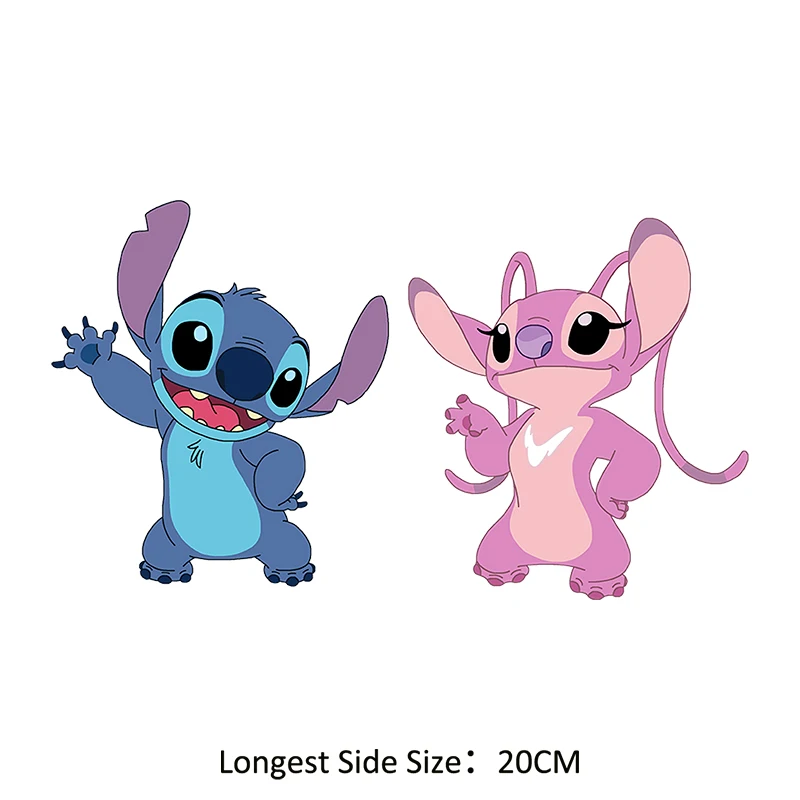 Cute  Lilo & Stitch Stickers Transfer Patches for Jackets DIY T-Shirt Clothing Thermoadhesive on Kids Clothes Christmas Decor