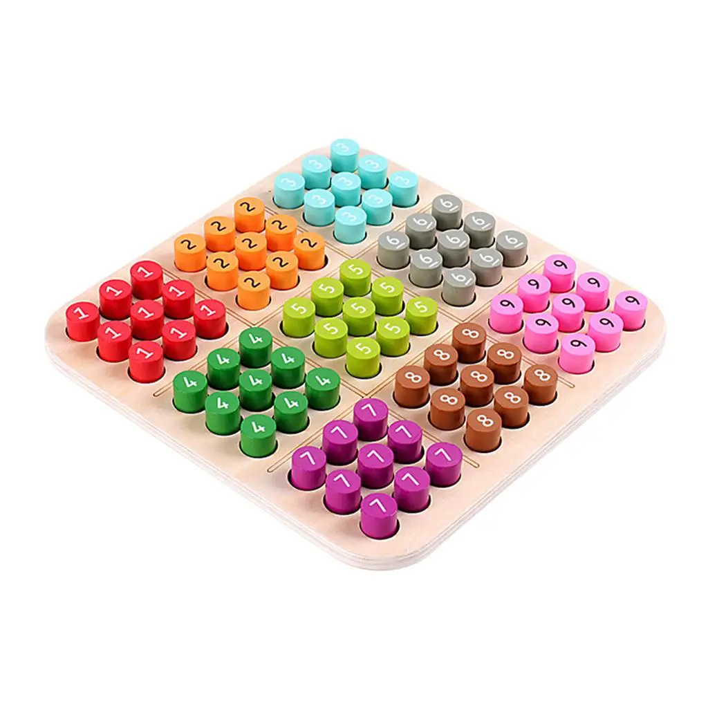 Juego de mesa de rompecabezas de Sudoku de madera, mini juego de escritorio de matemáticas, educativo, rompecabezas para viajes, actividades, adultos