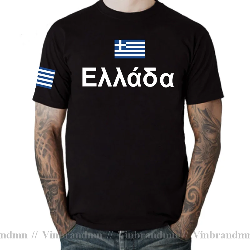 Camisetas de algodón del Equipo Nacional de Grecia para hombre, ropa de marca para reunión, fitness, Bandera de País, griega