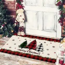 Christmas Decoration Floor Mat Entrance Door Bedroom Bath Toilet Anti Slip Mat Carpet 2024 Merry Christmas Navidad New Year Gift