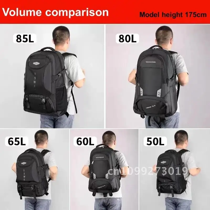 

65L 85L Luggage Hiking Backpack Outdoor Large Capacity Camping Rucksack Climbing Travel Bag Mountain Waterproof Men Backpack