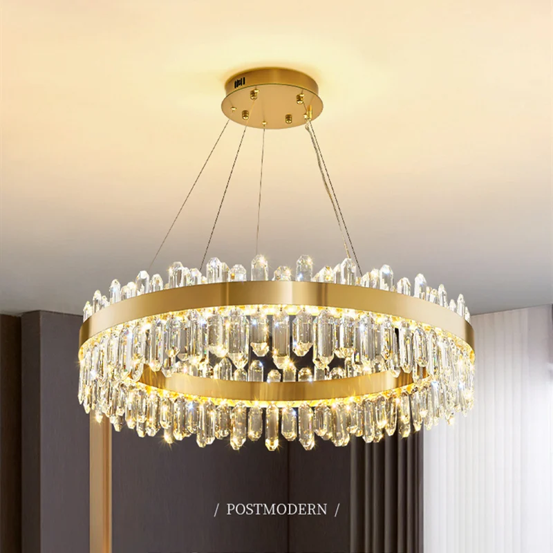 

Nordic Crystal LED Pendant Lamp For Living Room Dining Bedroom Home Gold Modern Decor Hanging Chandelier Lighting Luxury Fixture