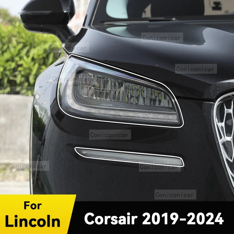 

Для LINCOLN Corsair 2019-2024 автомобильные фары защитная пленка для переднего света прозрачный ТПУ аксессуары для фар наклейка