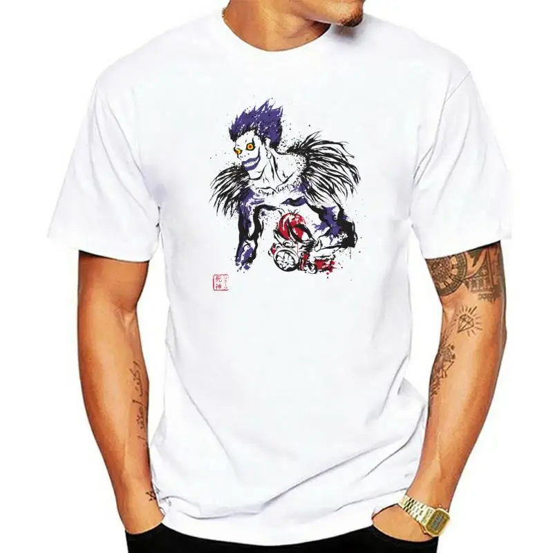 new Men short sleeve t-shirt Watercolor Shinigami Death Note Manga Anime Awesome Artwork t shirt tees tops harajuku streetwear