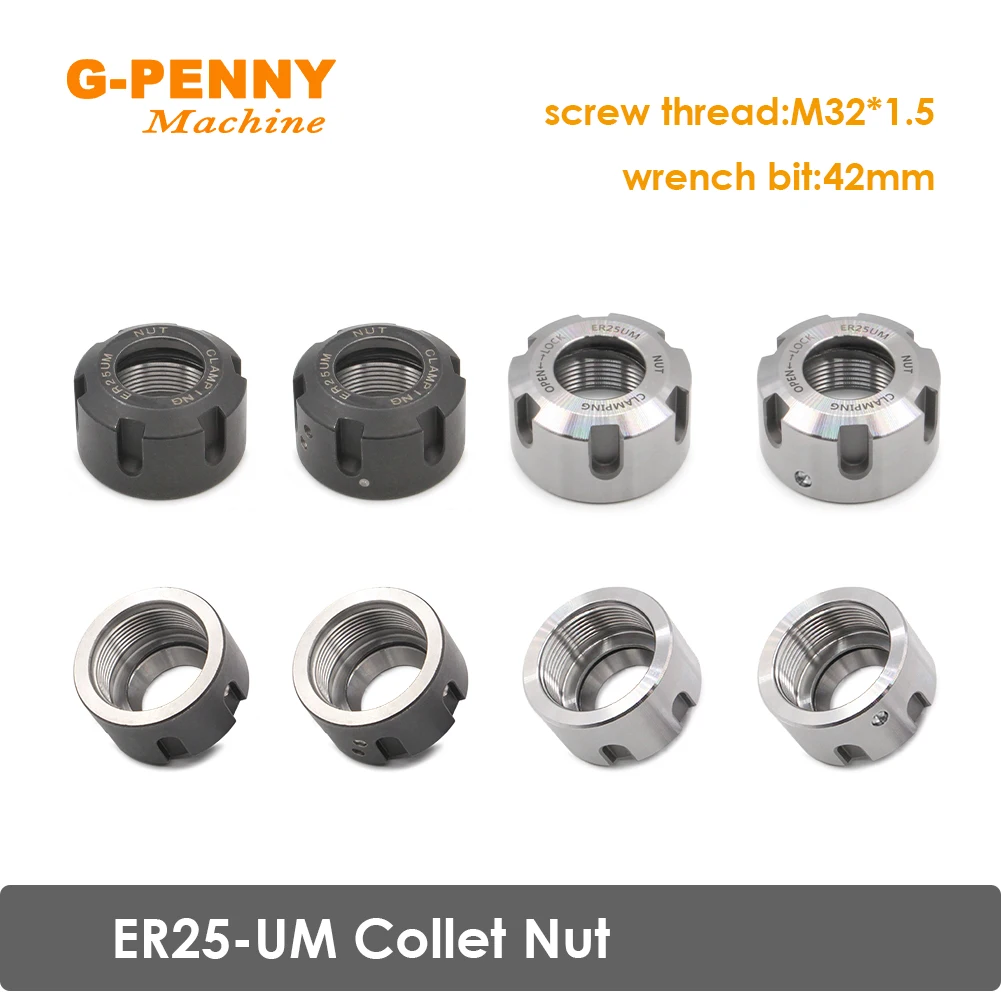 G-PENNY ER25-UM Collet nut used for cnc engraving spindle motor collet chuck Normal Balanced collet nut