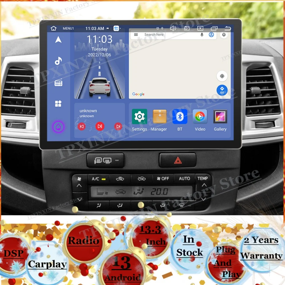 

2K HD экран с Android 13 для Toyota Hilux 2005~2014, мультимедийная автомобильная магнитола с GPS-навигацией, стереоприемник, CarPlay, головное устройство
