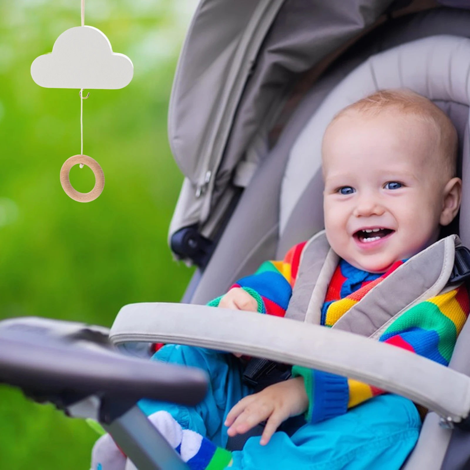 سرير أطفال متنقل على شكل سحابة موسيقية بسيطة لحديثي الولادة مهدئة للنوم بوهو معلقة عتيقة لديكور الحضانة