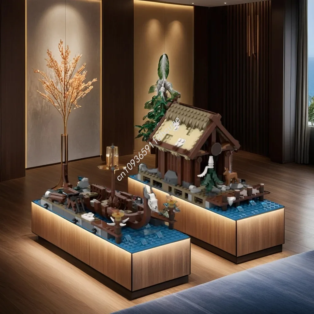 815 قطعة MOC فايكنغ حوض بناء الحظيرة الجذعية لعبة عيد الميلاد هدية البخار التعلم العملي على القدرة على التفكير المنطقي #1