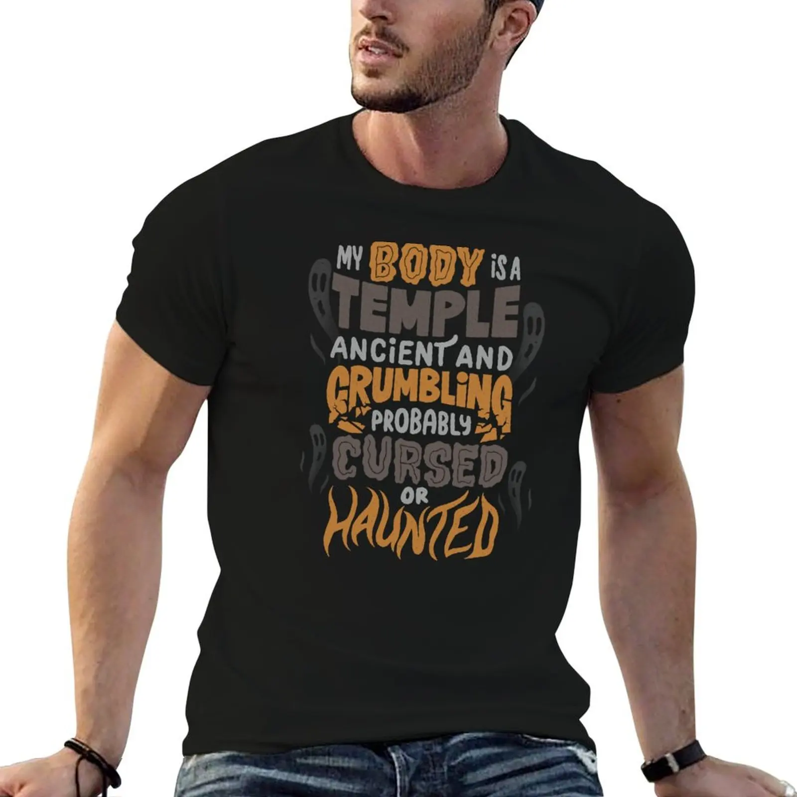 

My Body is a Temple Ancient and Crumbling Probably Cursed or Haunted by Tobe Fonseca T-Shirt t shirt man cotton T-Shirt