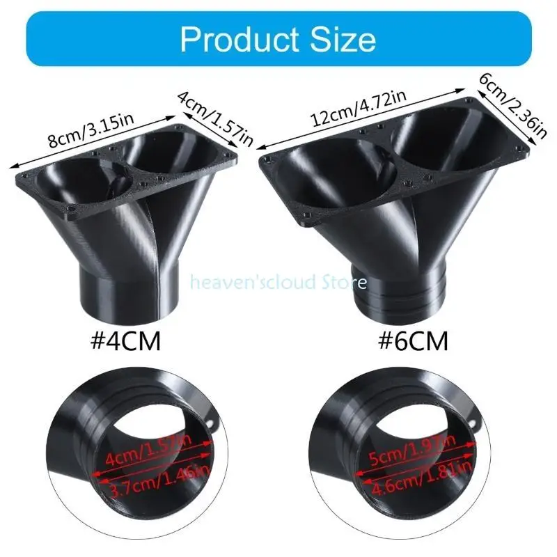 Y88B 서버 냉각 팬 덕트 4cm 6cm 열 배출 커넥터 에어 수집 통풍구