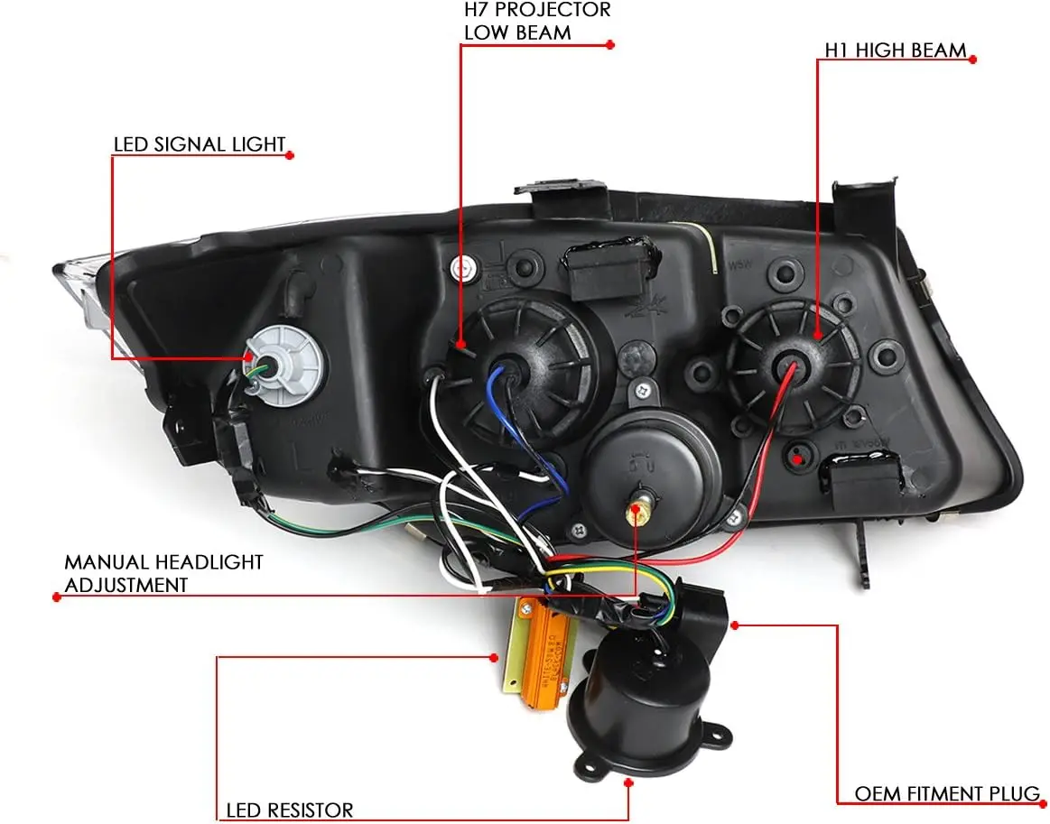 مجموعة المصابيح الأمامية LED Halo متوافقة مع 2009-2012 BMW 3-Series 4-Dr Sedan، جانب السائق والراكب، أزرق كريستالي ثلاثي الأبعاد U-Hal
