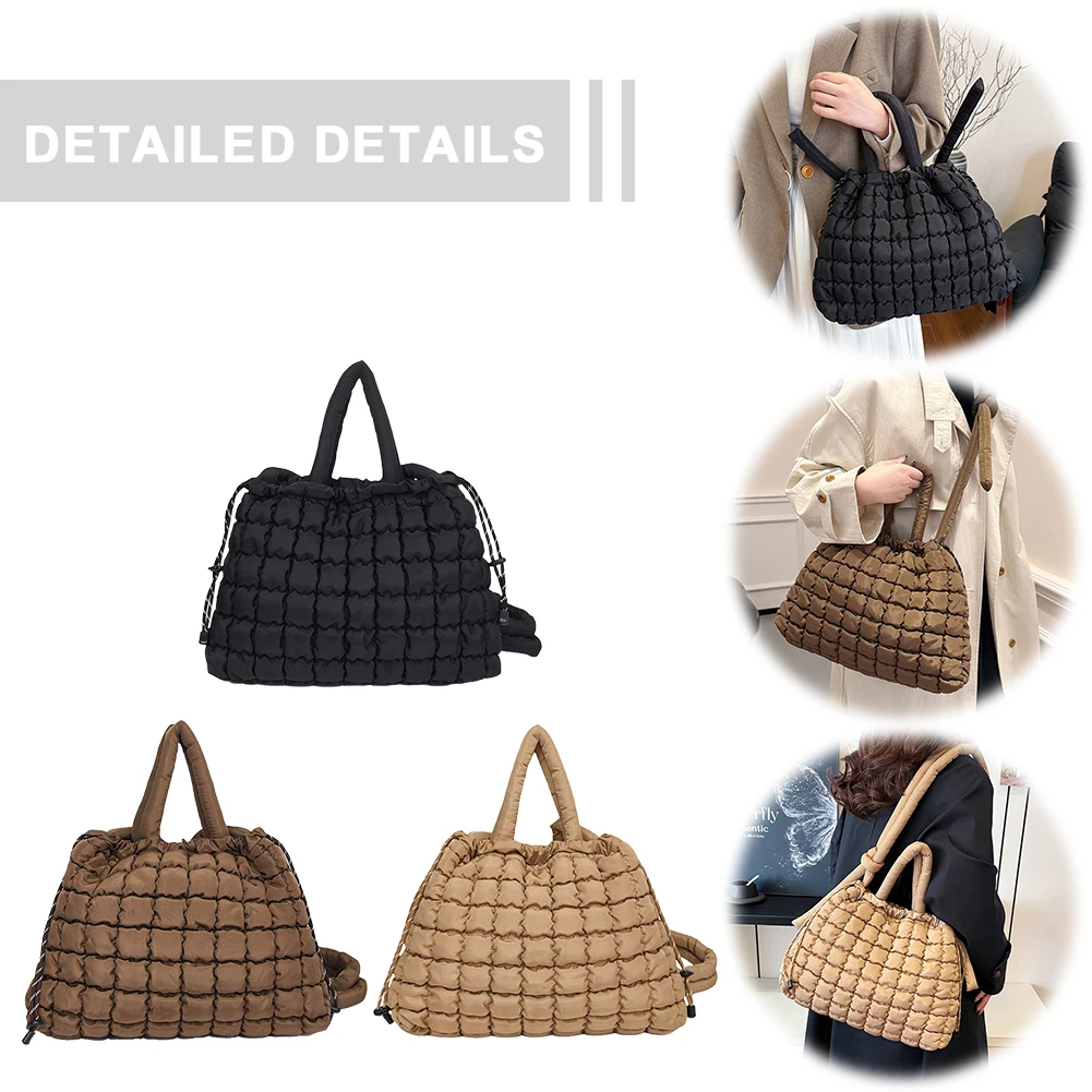 

Puffer Tote Bag for Women Quilted Crossbody Bag Magnetic Closure Handbag Large Top Handle Bag for Work Travel Shopping