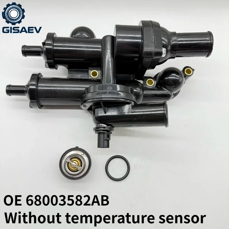 1PCS Without Temperature Sensor  Thermostat Housing Assembly OE 68003582AB for Chrysler Dodge Jeep 2.0L 2.4L Coolant Thermostat