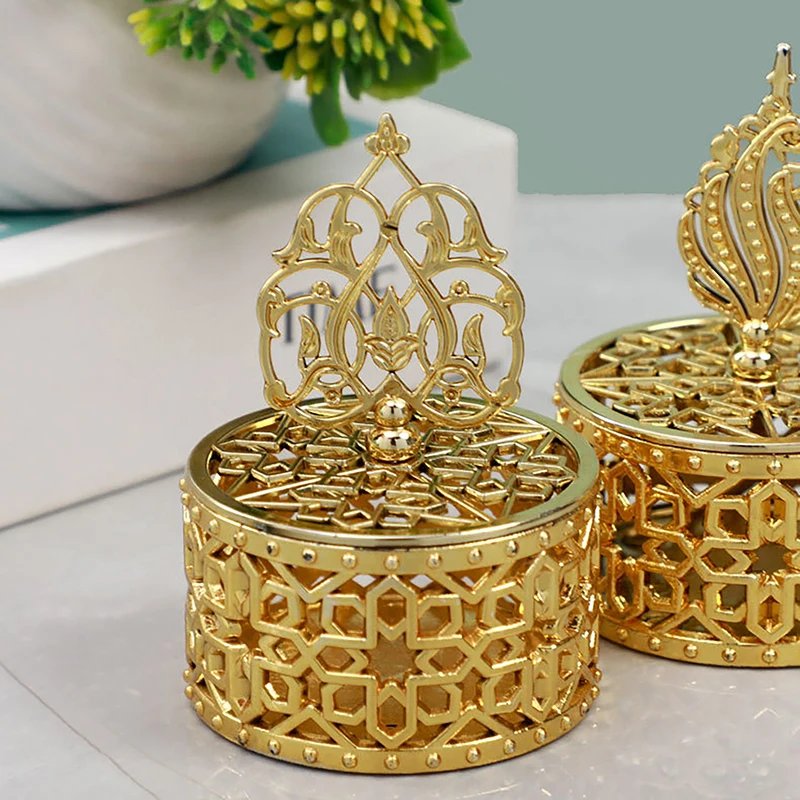 1Pc Souvenir Gift Case Gold Electroplating Small Box Home Table Decor Portable Wedding Trinket Box Candy Container Sugar Box