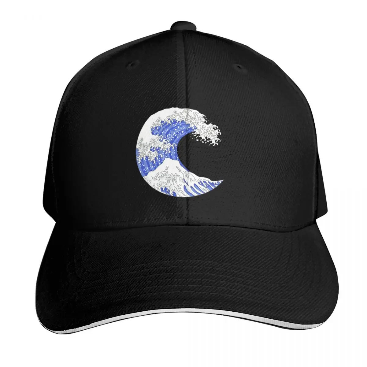 Great Blue Wave Baseball Cap Sun Protection UPF 50+ Breathable Mesh Back Adjustable Buckle Closure