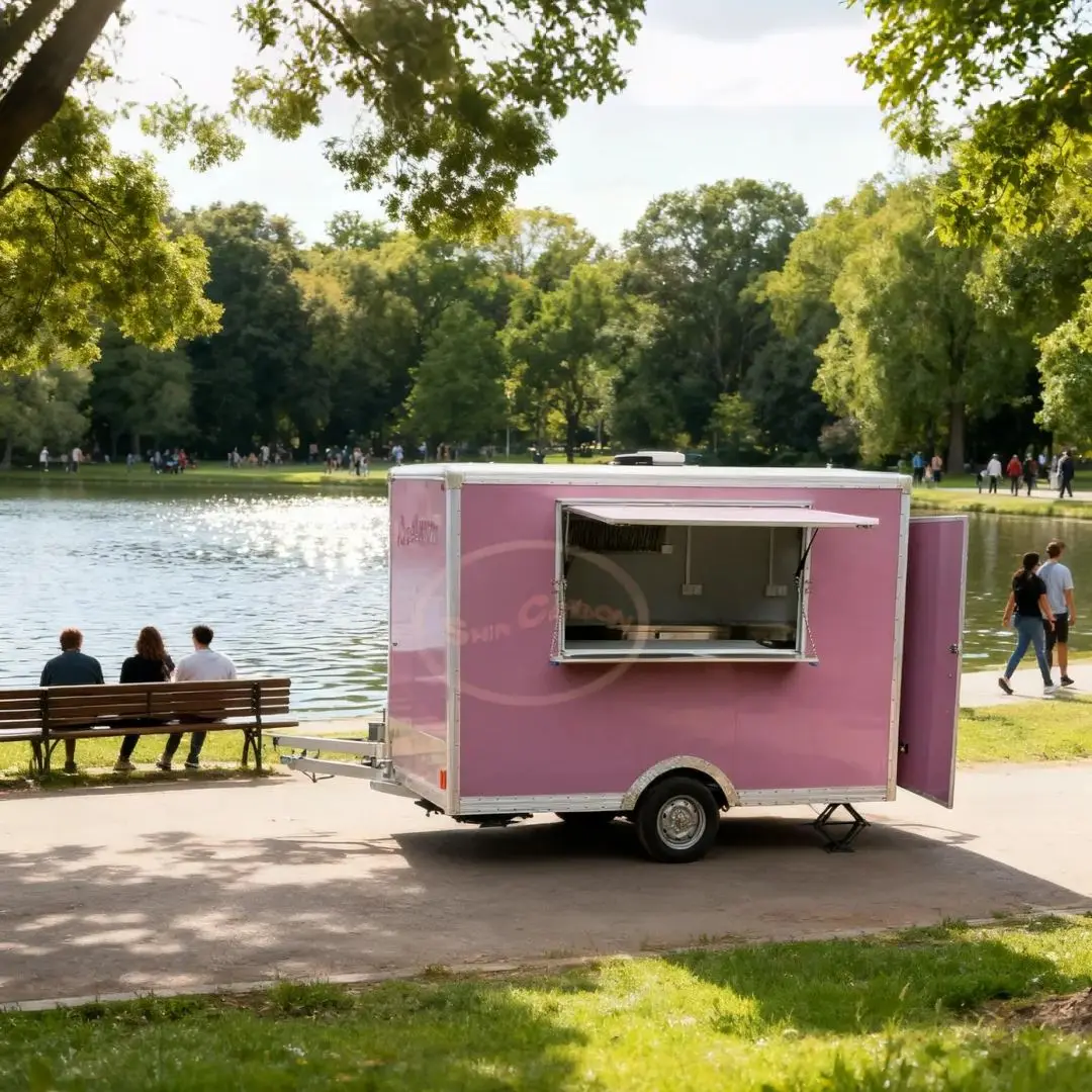 Large-Capacity Portable Towable Mobile Snack Cart Food Vendor Trailer for Commercial Use Ideal for Streets & Night Markets