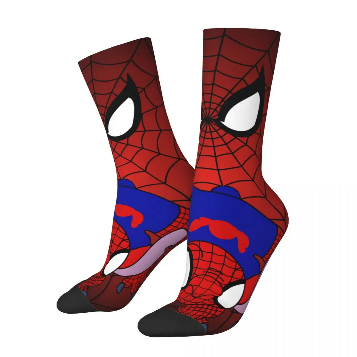 Funny Crazy compression Spider Stich Sock for Men Hip Hop Harajuku Marvel Spider Man Happy Seamless Pattern Printed Boys Crew