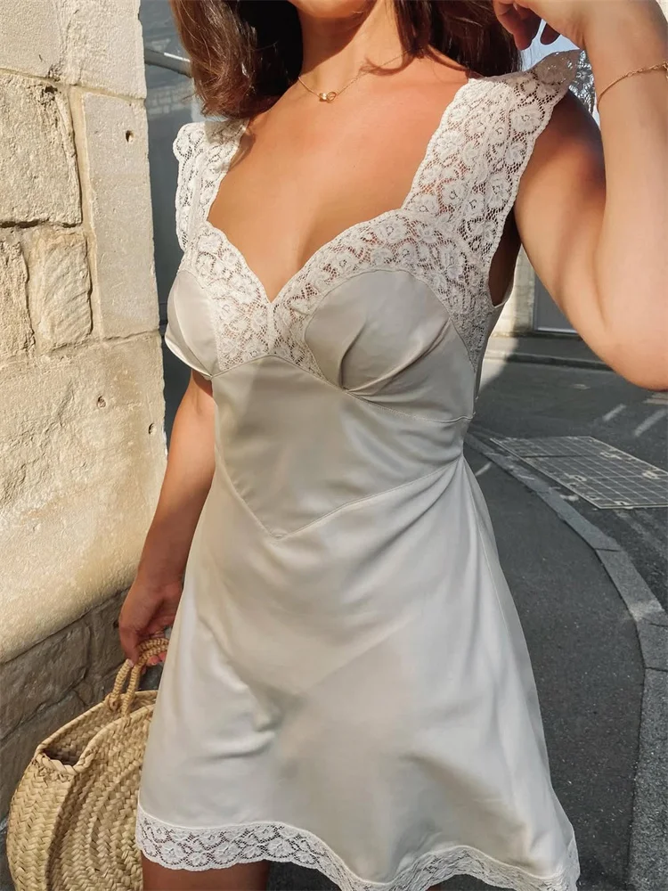 Tossy ブラックファッションサテンミニドレス女性のレースプリントパッチワークスリムエレガント通勤パーティードレス女性秋 2025 ドレス