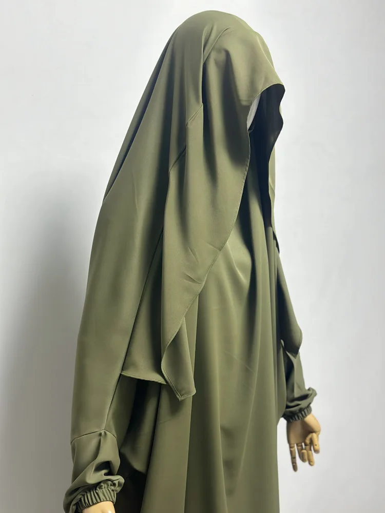 One Piece Prayer Outfit Muslim Women Prayer Garment Abaya Overhead Robe Hijab Dress Prayer Dress Scarf Hajj Islamic Clothes