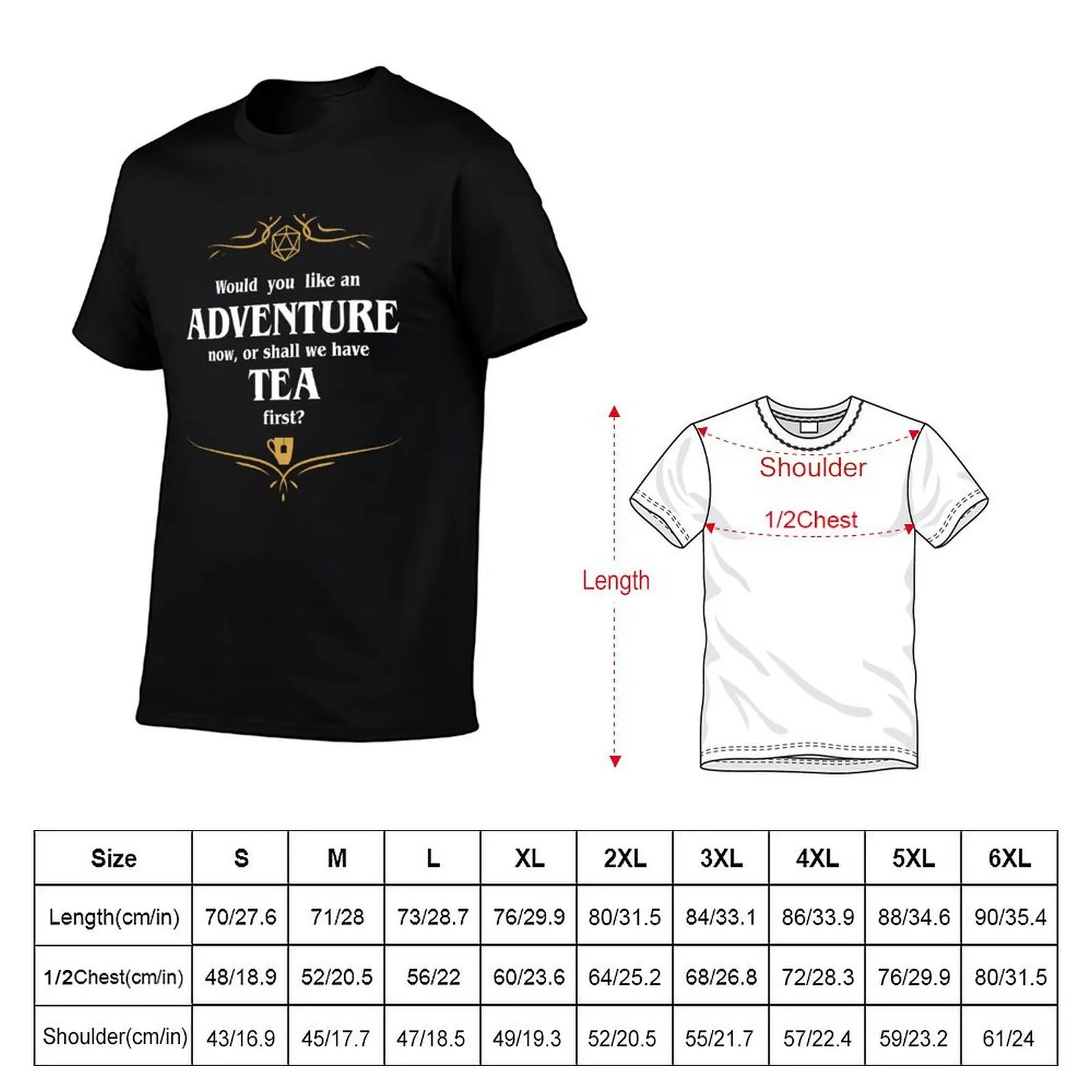 Adventure or Tea Tabletop RPG Addict T-Shirt anime shirt street wear fitted t shirts for men