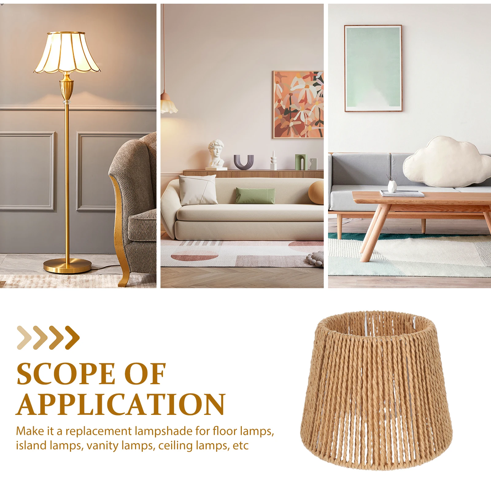 

Paper Rope E27 E14 Brown Hand Ceiling Light Cover Woven Light Covers Decorative Shade Indoor Pendant Lamp Cover