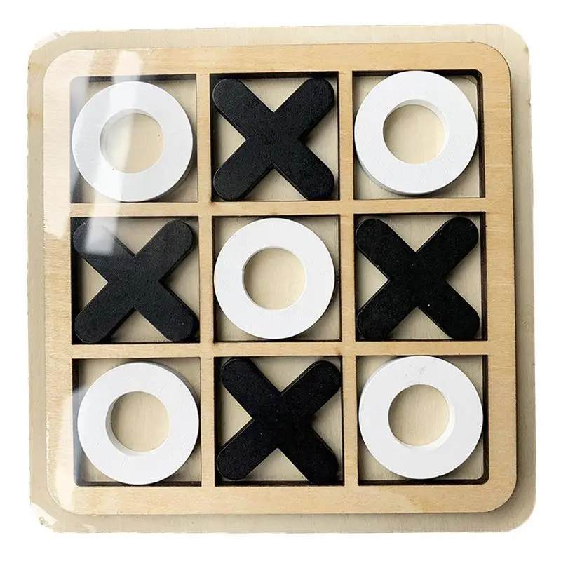 Mainan edukasi bayi montesori, permainan catur XO Puzzle 3D kayu untuk anak