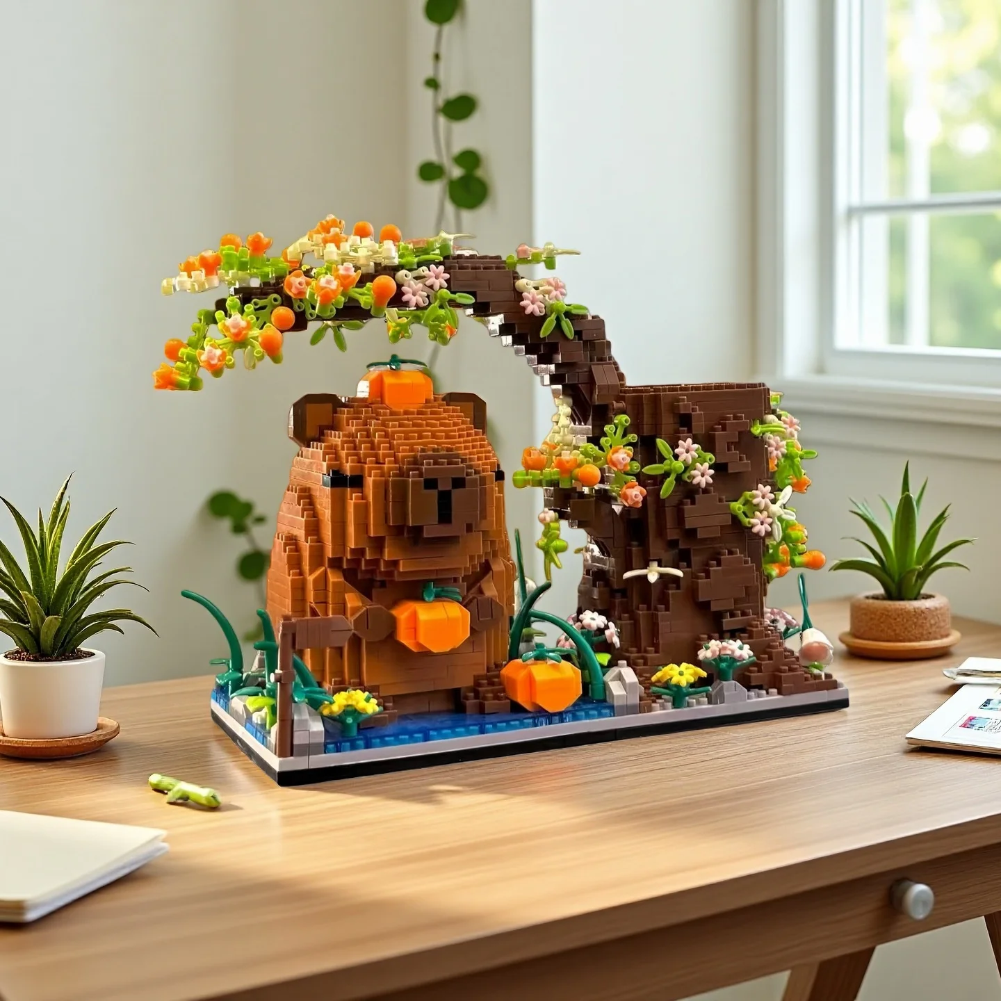 

KNEW BUILT DIY держатель для ручки в виде капибары микро мини-игрушка-конструктор-идеально для студентов, простая сборка, идеальный праздничный подарок для детей