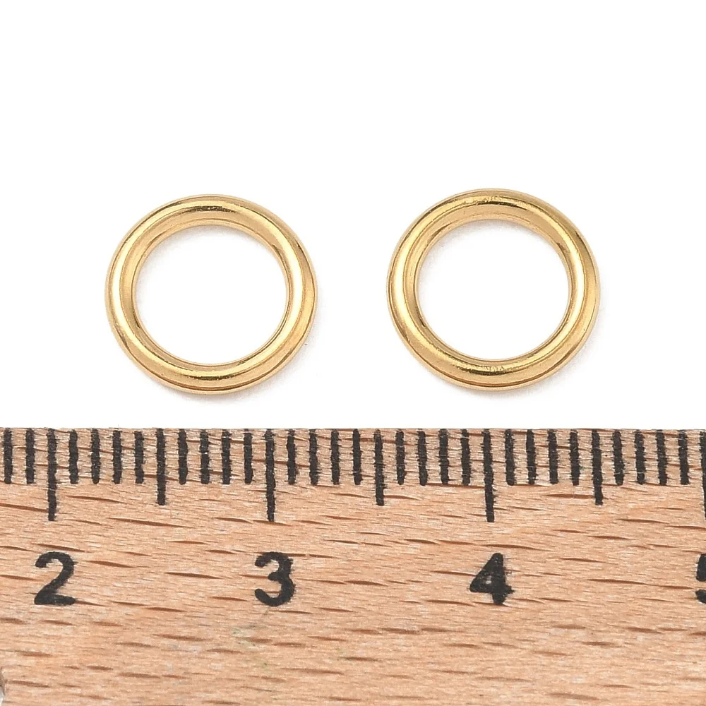 PandaHall 100 Stück IP-beschichtete 304 Edelstahl Vollständig Geschlossene Biegeringe, Verschiedene Größen 4-12mm für DIY Halsketten-Schmuckherstellung – Detail 5
