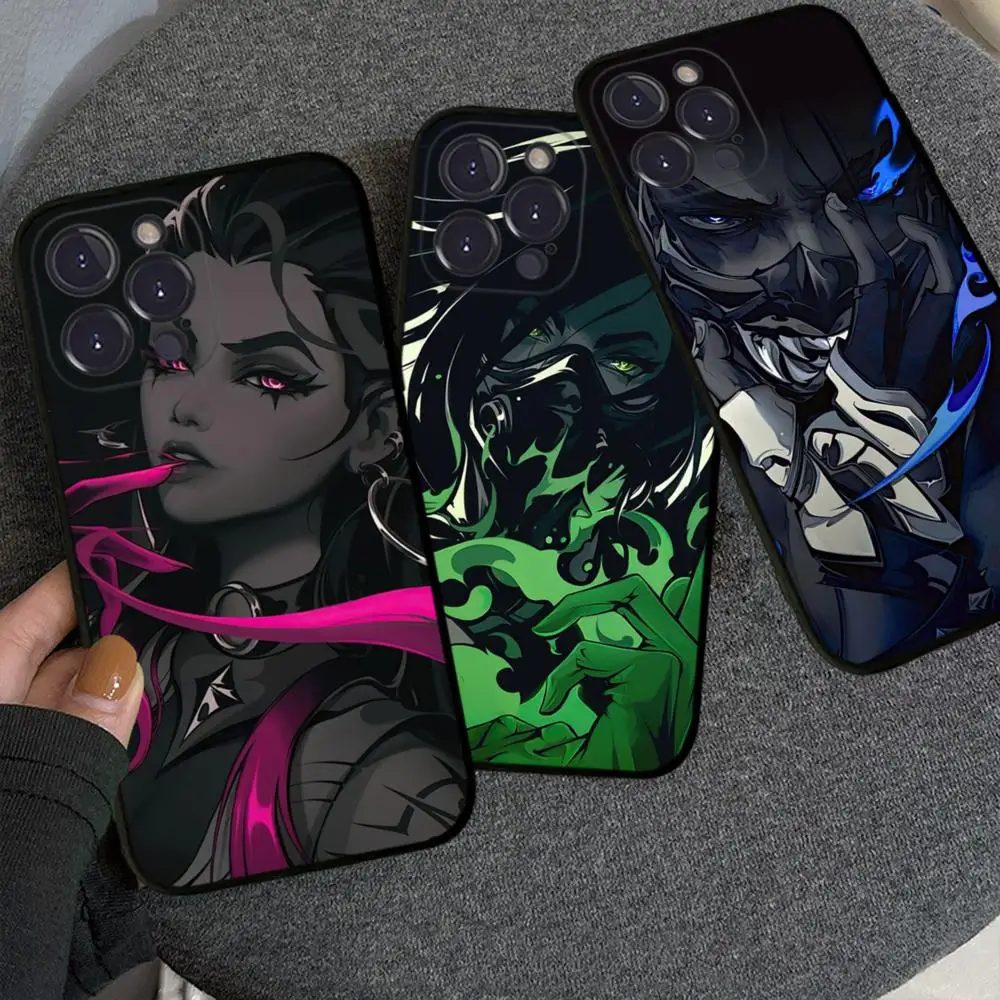 Valorant Game Character Art Phone Case for iPhone 15 8 7 6 6S Plus X SE 2020 XR XS 14 11 12 13 Mini Pro Max Mobile Case