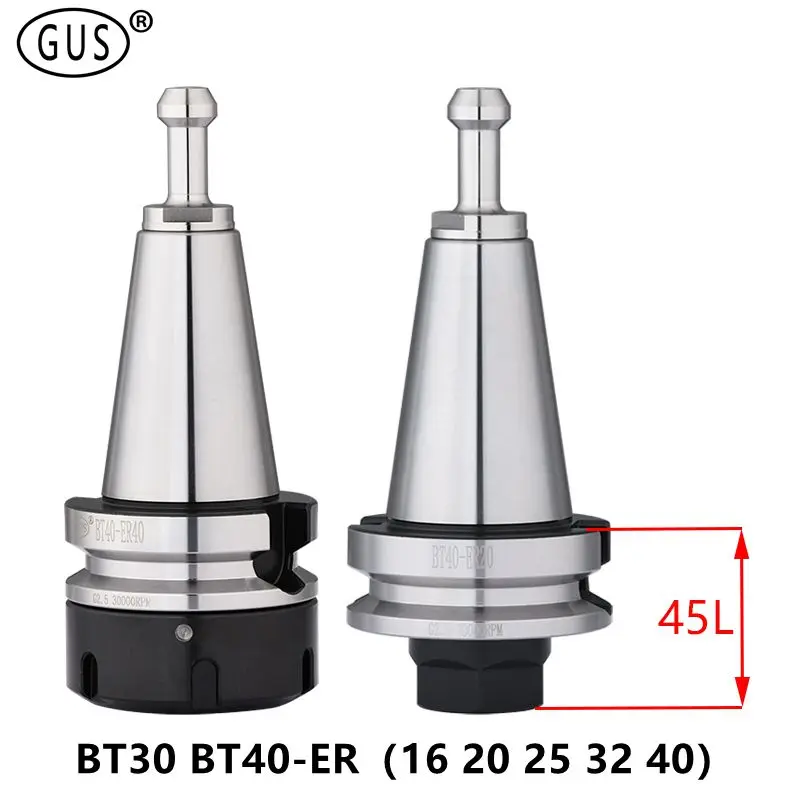 BT30 BT40 ER16 ER20 ER25 ER32 ER40 45L Krótki uchwyt narzędziowy ER Uchwyt zaciskowy Frezowanie BT30 Wrzeciono CNC Mechaniczny uchwyt narzędziowy tokarski
