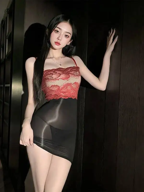 เซ็กซี่ลูกไม้ด้านบนบอดี้สูท 5D Ultra-thin Silky เปิด Crotch เร้าอารมณ์ชุดตาข่ายลูกไม้ SHEER ผู้หญิงเซ็กซี่ร้อน 7QB7