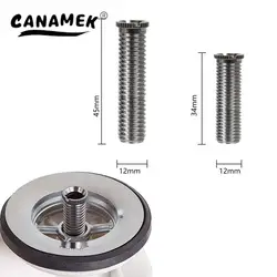 M12 Sink Strainer Screws Plug Screw Bolt 1pcs 35/45mm Stainless Steel Waste Threaded Screw Connector Kitchen Fixture Parts