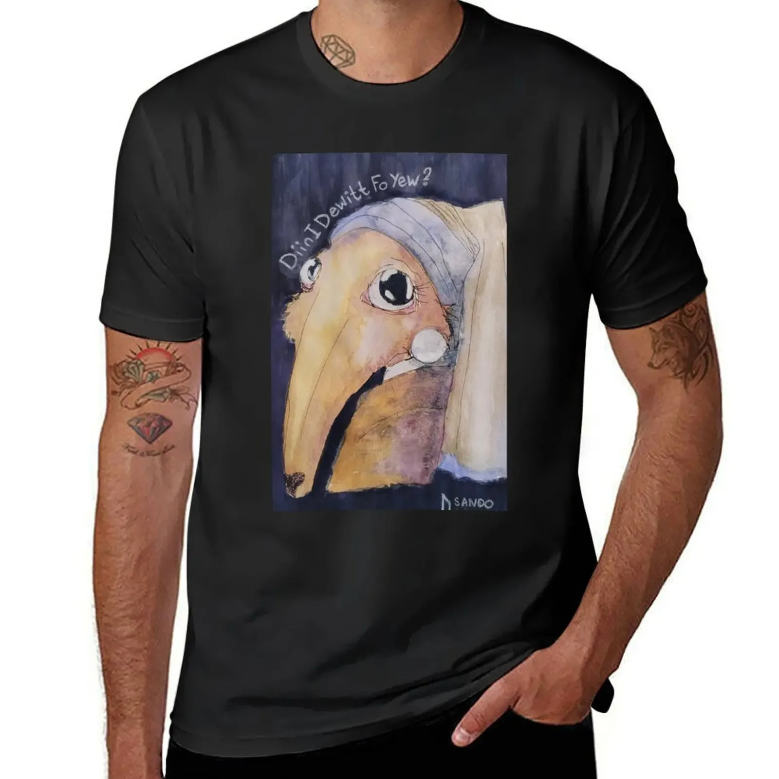 Borzoi With a Pearl Earring T-Shirt essential t shirt vintage clothes clothes for men