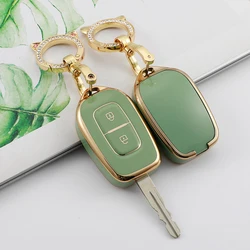 2 Button Fob Shell Keychain for Renault Kwid Traffic Symbol for Dacia Sandero Logan Duster 2016 2017 2018 TPU Car Key Cover Case