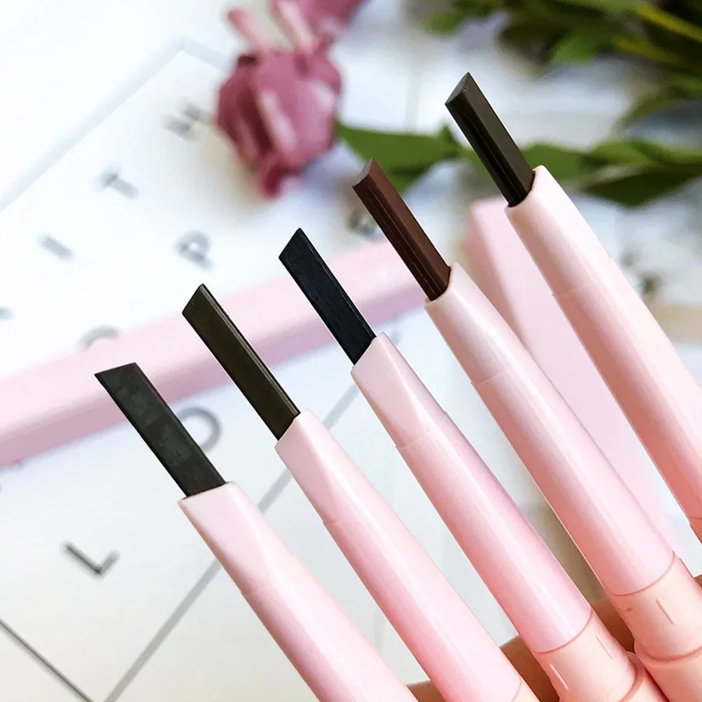 5 Color Private Label Eyebrow Pencil with Brush Custom Bulk Pink Style Waterproof Sweatproof Cosmetics Brow Pen Pigment Makeup