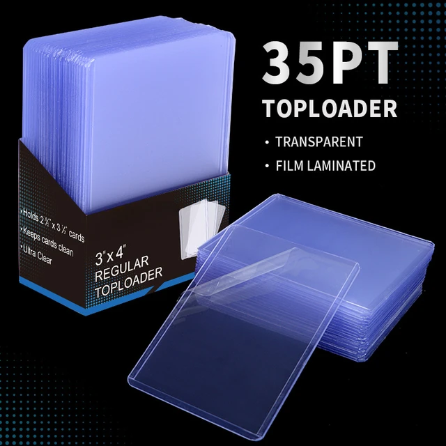 25 szt. Top Loaders, 200 szt. Folii Ochronnych na Karty Kolekcjonerskie 35pt 3”X 4” Sztywne Ochraniacze na Karty Sportowe, Twarde Folie Toploader na Karty MTG Yugioh