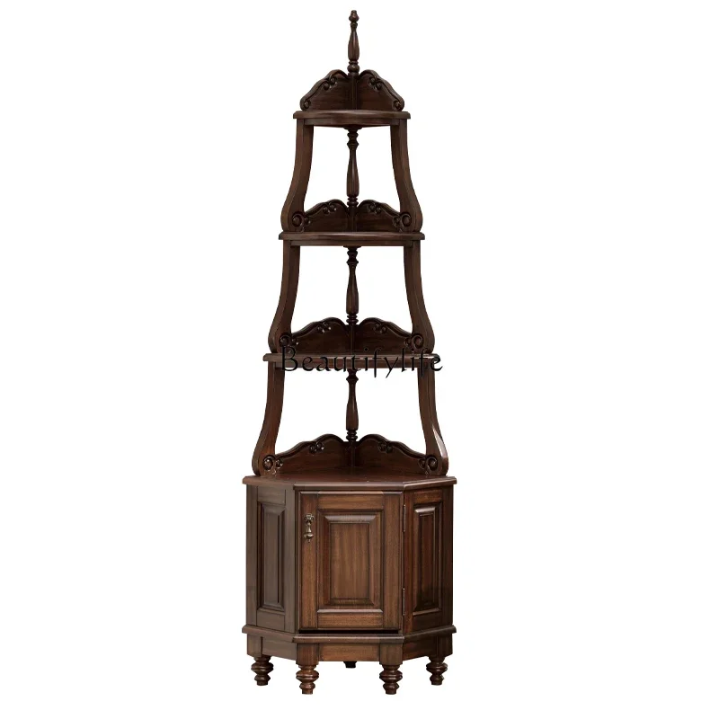 

1-*All solid wood black walnut jewelry cabinet pentagonal jewelry cabinet
