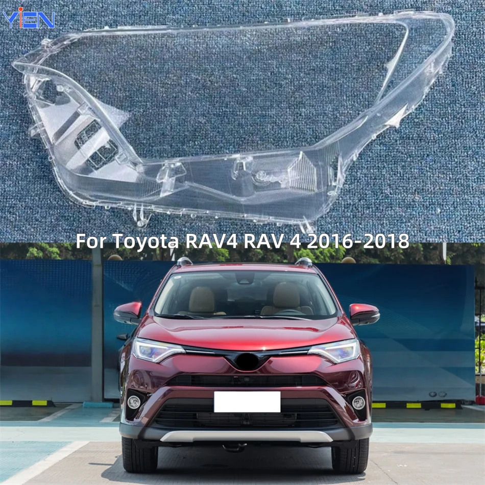 For Toyota RAV4 RAV 4 2016 2017 2018 Car Gadgets Auto Shell Cover Glass Headlights Car Front Headlight Lens Cover Lights Shell