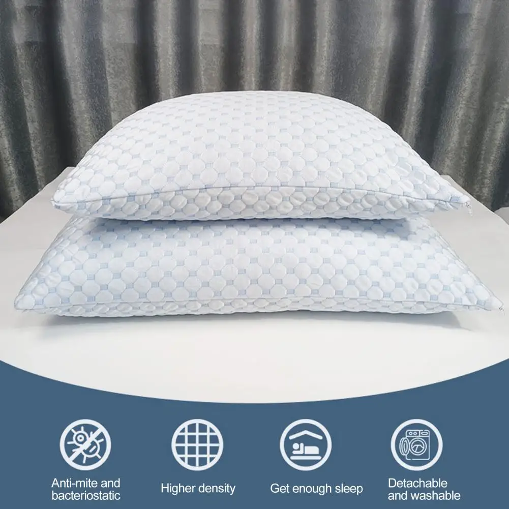 Shredded Sponge Pillow Breathable Pillowcase Memory Foam Pillow with Shredded Sponge for Neck Pain Relief Breathable for Side