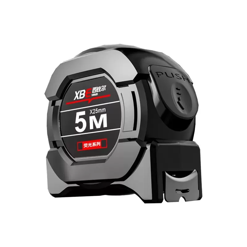 Self locking Steel TapeHigh precision Thickened measure black Fluorescent tape 5M Wear-resistant Fall resistant Measuring Tape