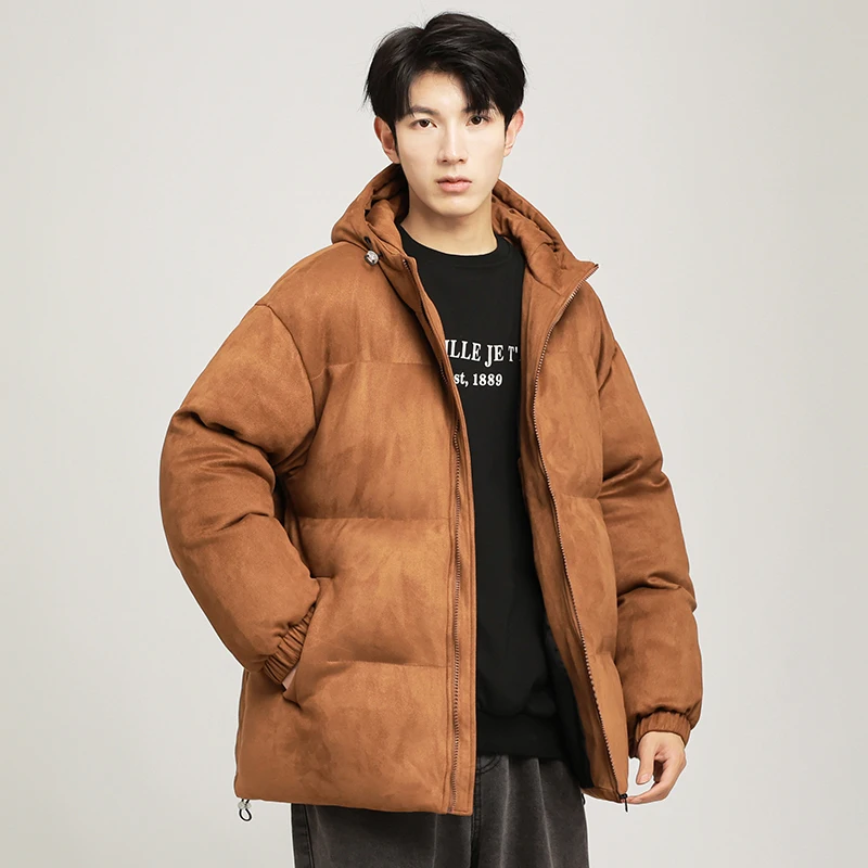 New Men'S Winter Loose Casual Hooded Down Cotton Coat Korean Teenagers' Thick Warm And Fashionable Versatile Bread Cotton Jacket