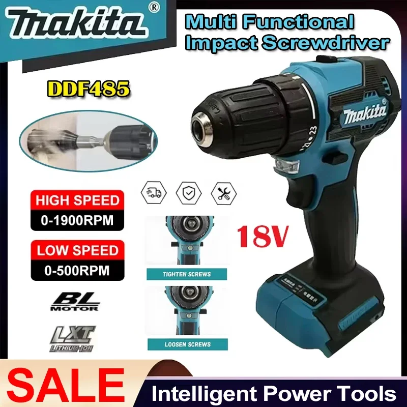 Makita Original DDF487 Cordless Driver Drill Brushless Electric Impact Screwdriver 18V Rechargeable Power Tool