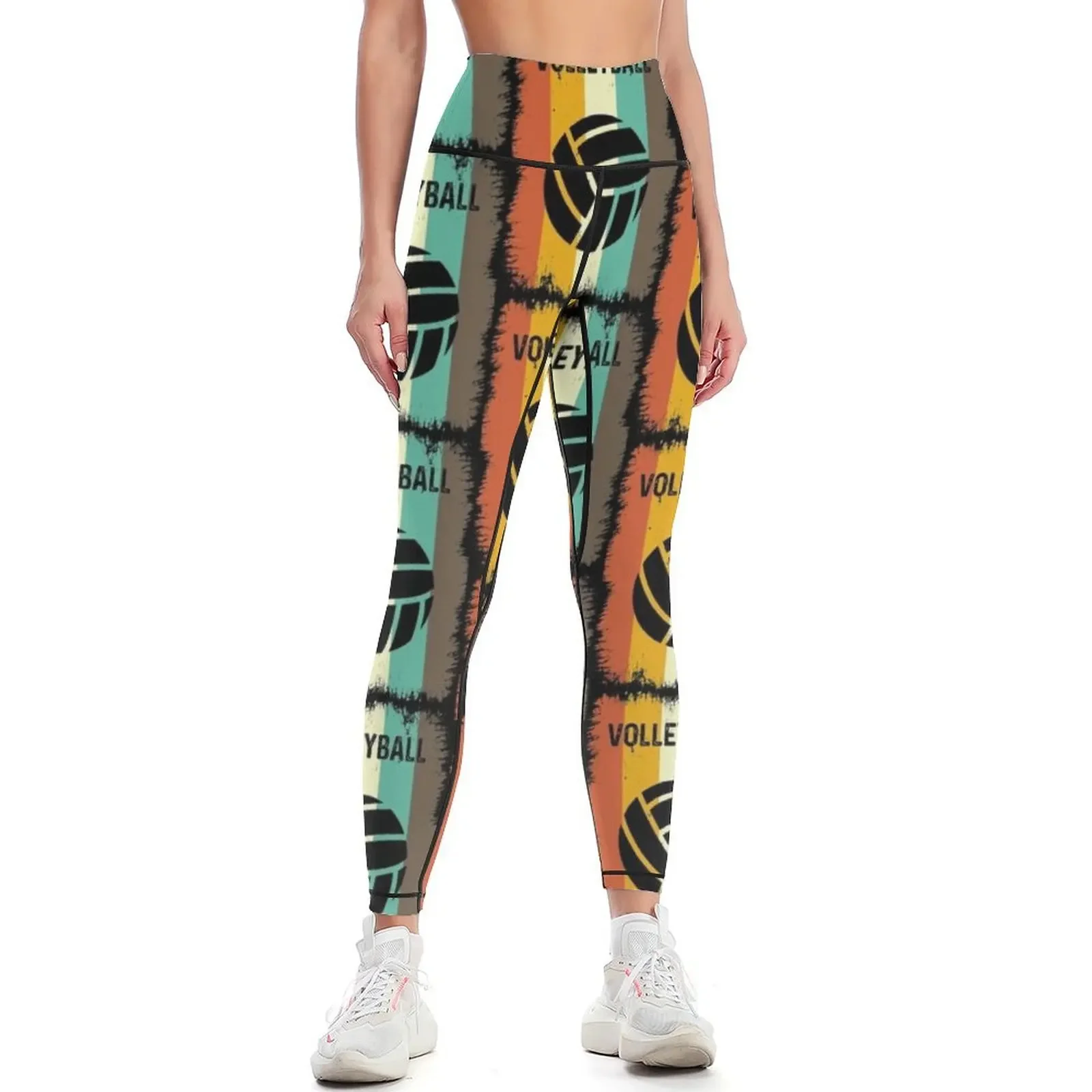 

Vintage Retro Volleyball Leggings sport legging fitness set gym Women's gym Women's tights Womens Leggings